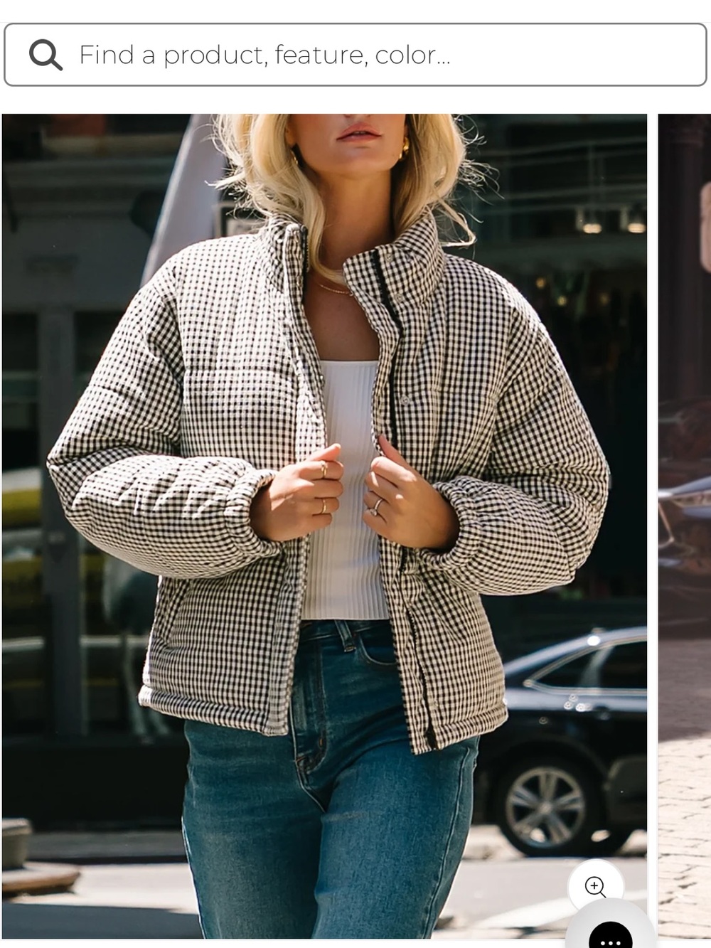 Baltic Born Black & White Checked Puffer Jacket